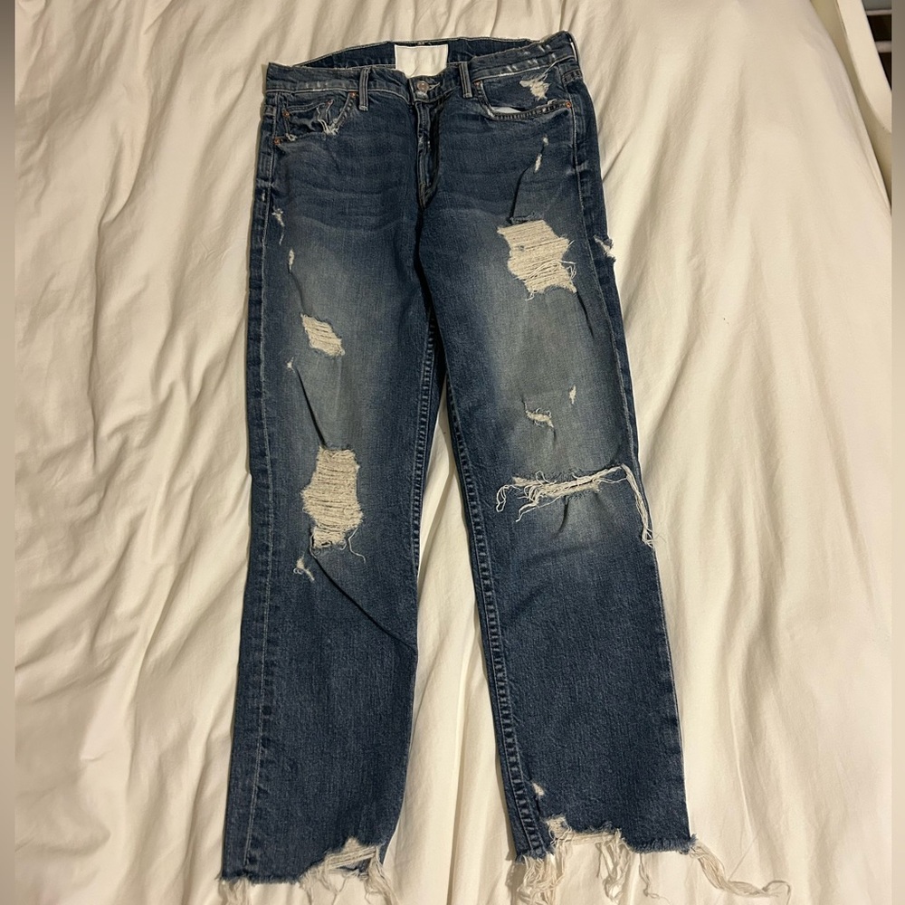Mother Distressed Ripped Jeans